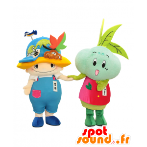 2 huisdieren, een van Miyabo een kind van andere plantaardige Shami - MASFR26479 - Yuru-Chara Japanse Mascottes