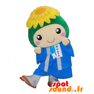 コマちゃんのマスコット、頭に黄色い花をつけた少年-MASFR26482-日本のゆるキャラのマスコット