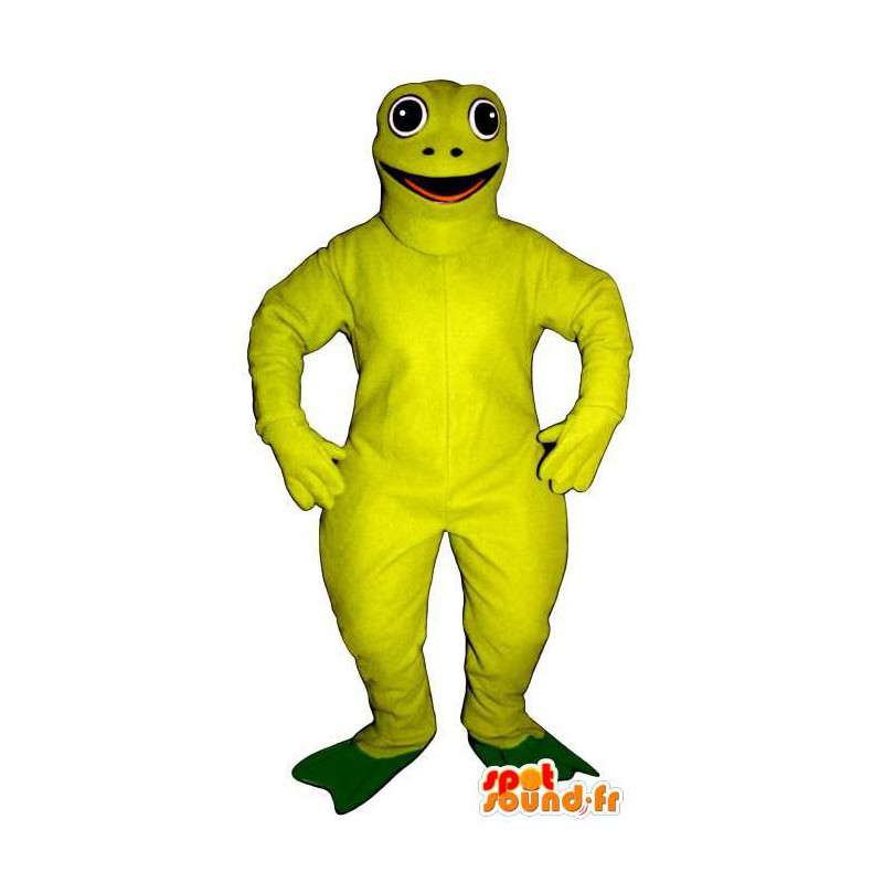 Maskot grøn fluo-frosk - Tilpasseligt kostume - Frø maskotter - MASFR006936 - SpotSound.fr