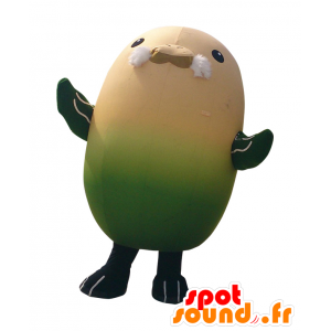 Mascotte de Noriyuki, poussin jaune et vert avec une barbichette - MASFR26491 - Mascottes Yuru-Chara Japonaises