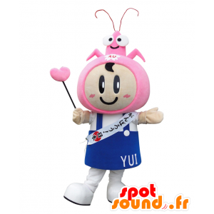 Girl mascot with a lobster on her head and a blue apron - MASFR26495 - Yuru-Chara Japanese mascots