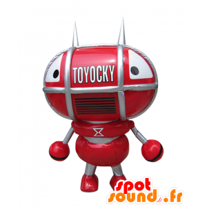 Toyokki maskot, röd, grå och vit robot - Spotsound maskot