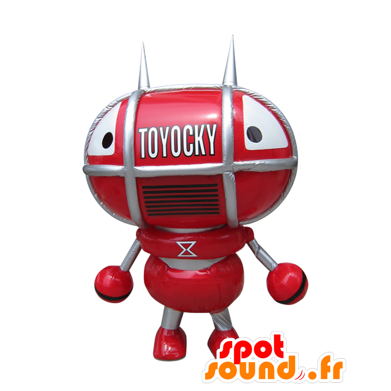 Toyokki mascot, red robot, gray and white - MASFR26498 - Yuru-Chara Japanese mascots