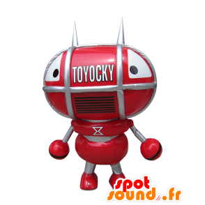 Maskot Toyokki, červený robot, šedá a bílá - MASFR26498 - Yuru-Chara japonské Maskoti