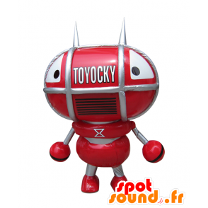 Toyokki maskot, rød, grå og hvid robot - Spotsound maskot