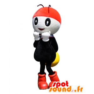 Mascot Pikkari-chan, abeja blanco, amarillo y negro - MASFR26499 - Yuru-Chara mascotas japonesas