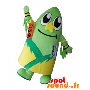 Mascotte de Fussa, le bambou, Mascotte de bambou verte et jaune - MASFR26500 - Mascottes Yuru-Chara Japonaises