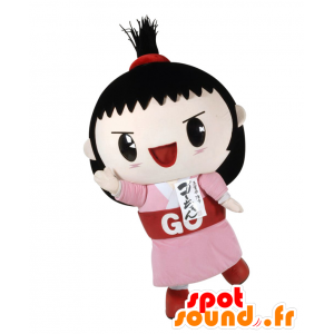 Go-chan maskot, brunhårig tjej med hård luft - Spotsound maskot