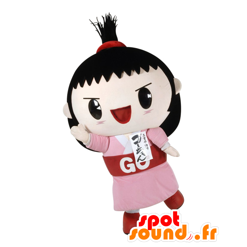 Go-chan maskot, brunhåret pige med hård luft - Spotsound maskot