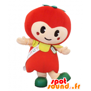 Mascotte de Tomapi, tomate rouge et verte, géante - MASFR26502 - Mascottes Yuru-Chara Japonaises