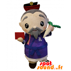 Mascot Taku Weng, parrakas vanha mies kimono - MASFR26504 - Mascottes Yuru-Chara Japonaises
