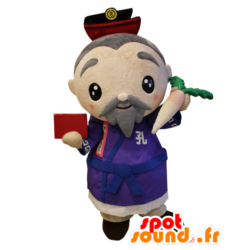 Mascot Taku Weng, parrakas vanha mies kimono - MASFR26504 - Mascottes Yuru-Chara Japonaises