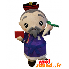 Mascotte de Taku Weng, de vieil homme barbu avec un kimono - MASFR26504 - Mascottes Yuru-Chara Japonaises