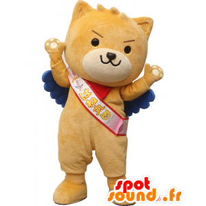 Mascot Hanemaru, ruskea kissa ympärillä ja söpö - MASFR26505 - Mascottes Yuru-Chara Japonaises