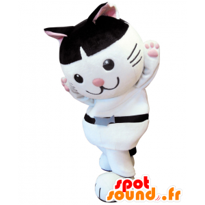 Maskot Nyajirou, bílá a černá kočka, roztomilý a originální - MASFR26508 - Yuru-Chara japonské Maskoti