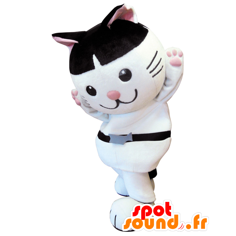 Nyajirou mascotte, gatto bianco e nero, carino e originale - MASFR26508 - Yuru-Chara mascotte giapponese