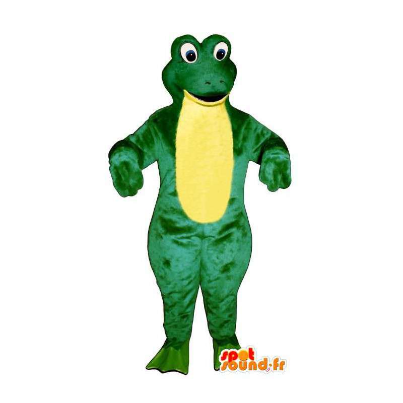 Kæmpe frøemaskot, grøn og gul - Spotsound maskot kostume Kæmpe frøemaskot, grøn og gul - Spotsound maskot kostume