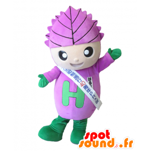 Maskot Haru, muž ve fialové s plechovým nad hlavou - MASFR26520 - Yuru-Chara japonské Maskoti