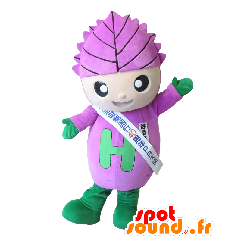 Mascota de Haru, un hombre de color morado con una sábana sobre la cabeza - MASFR26520 - Yuru-Chara mascotas japonesas