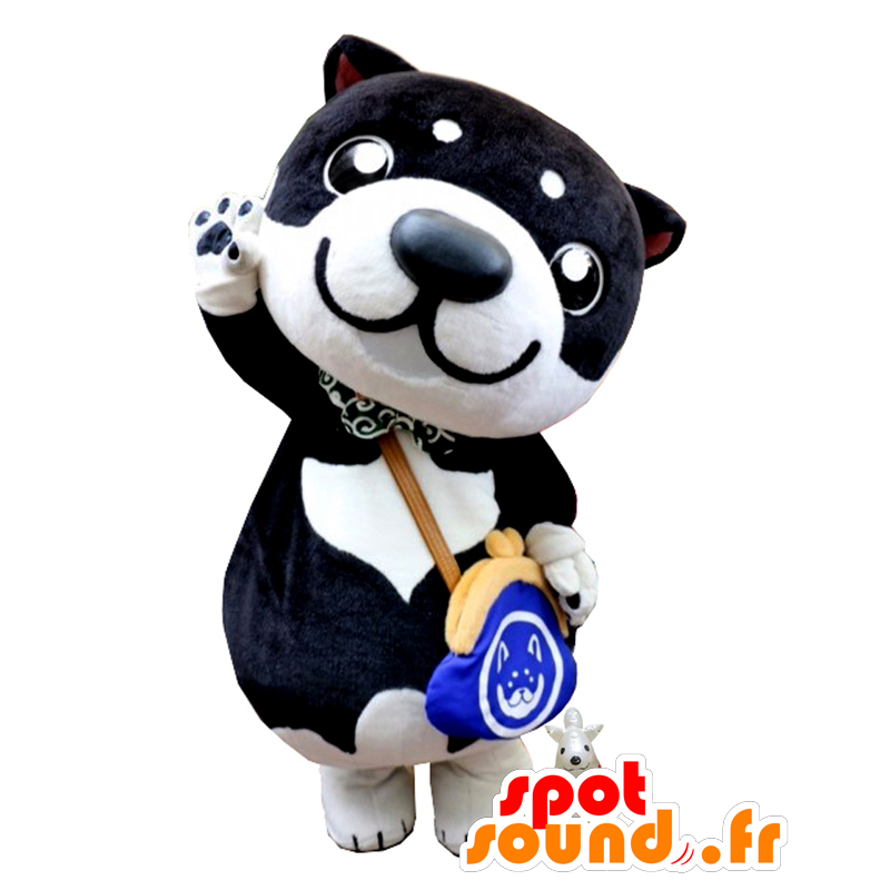 柴犬のマスコット、ハンドバッグ付きの黒と白の犬-MASFR26524-日本のゆるキャラのマスコット