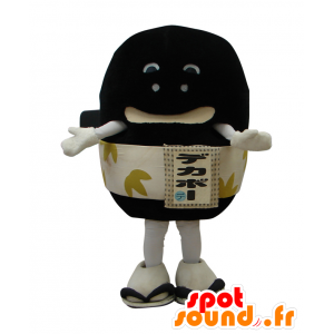 Mascot Dekabo, svart, vulkansk sten, med et belte - MASFR26527 - Yuru-Chara japanske Mascots