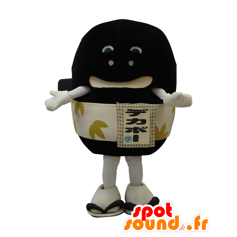 Dekabo mascot, black volcanic stone, with a belt - MASFR26527 - Yuru-Chara Japanese mascots