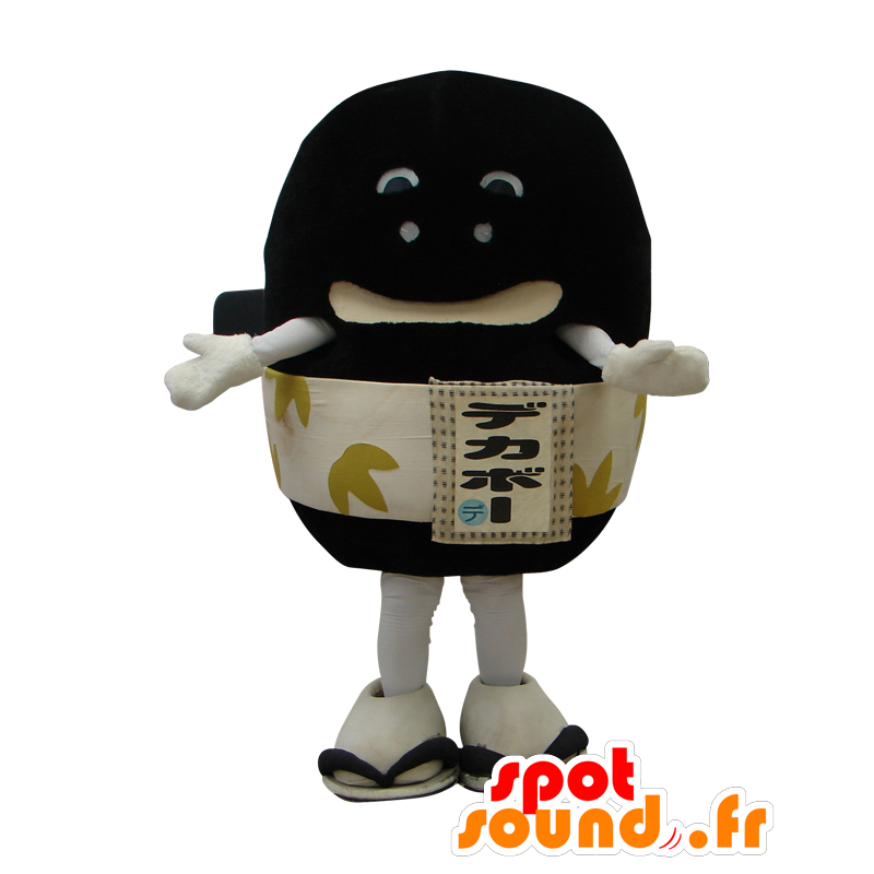 Mascota Dekabo, piedra volcánica negro, con un cinturón - MASFR26527 - Yuru-Chara mascotas japonesas