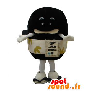 Mascotte de Dekabo, pierre volcanique noire, avec une ceinture - MASFR26527 - Mascottes Yuru-Chara Japonaises