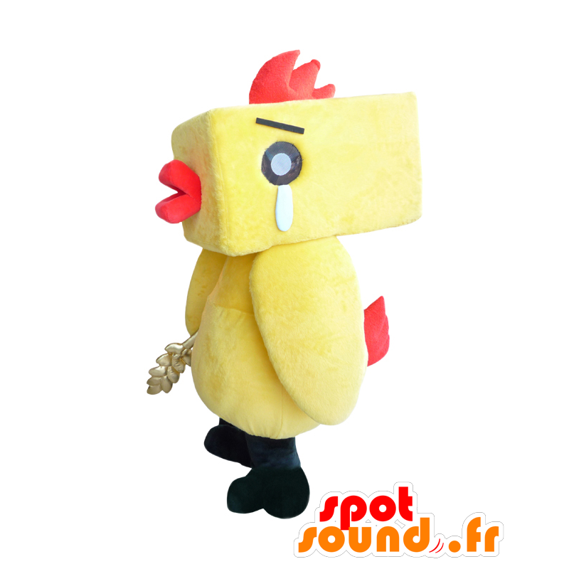 Ebechun mascot, yellow and red rooster crying - MASFR26529 - Yuru-Chara Japanese mascots