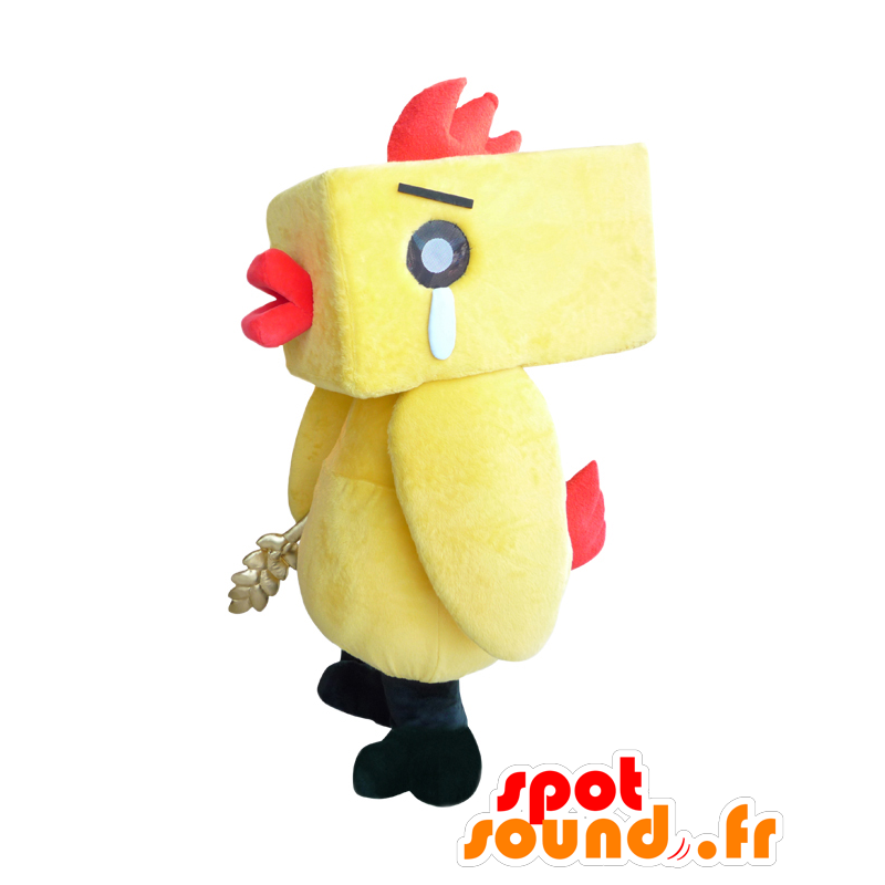 Mascotte d'Ebechun, de coq jaune et rouge qui pleure - MASFR26529 - Mascottes Yuru-Chara Japonaises