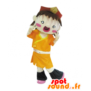 Haiku-chan mascotte, kleine jongen in oranje outfit Mie - MASFR26533 - Yuru-Chara Japanse Mascottes