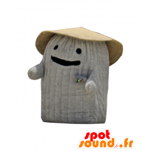 Mascot Ishio, iso harmaa kivi hattu - MASFR26535 - Mascottes Yuru-Chara Japonaises