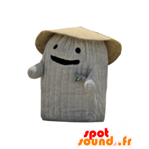 Mascot Ishio, iso harmaa kivi hattu - MASFR26535 - Mascottes Yuru-Chara Japonaises