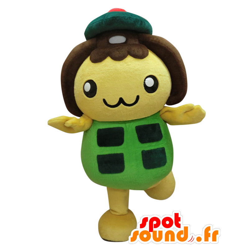 Catan mascot, green and yellow man from the city of Yokohama - MASFR26537 - Yuru-Chara Japanese mascots