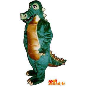 Mascotte del dinosauro verde e marrone. Costume da dinosauro - MASFR006941 - Dinosauro mascotte