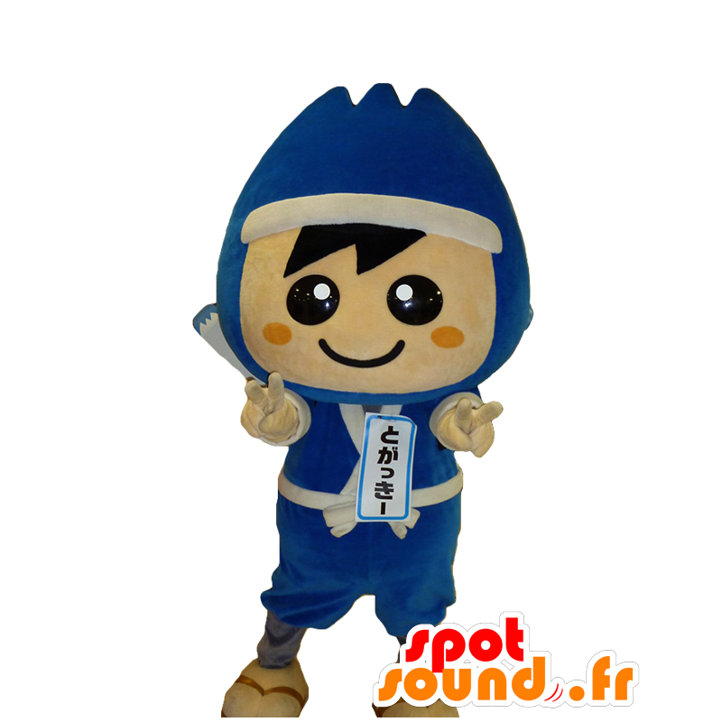 Gakky mascot, Togakushi ninja dressed in blue - MASFR26545 - Yuru-Chara Japanese mascots