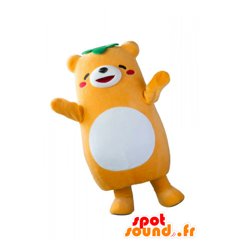 Mascota Kakitan, naranja y blanco osos de peluche, muy jovial - MASFR26549 - Yuru-Chara mascotas japonesas