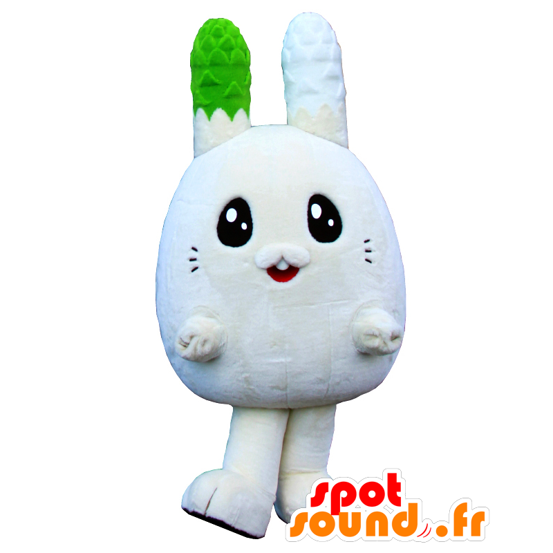 Mascot af Usapara kun, hvid kanin, med store ører - Spotsound