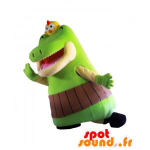 Mascot Minatogawani, vihreä krokotiili, erittäin hauska - MASFR26557 - Mascottes Yuru-Chara Japonaises