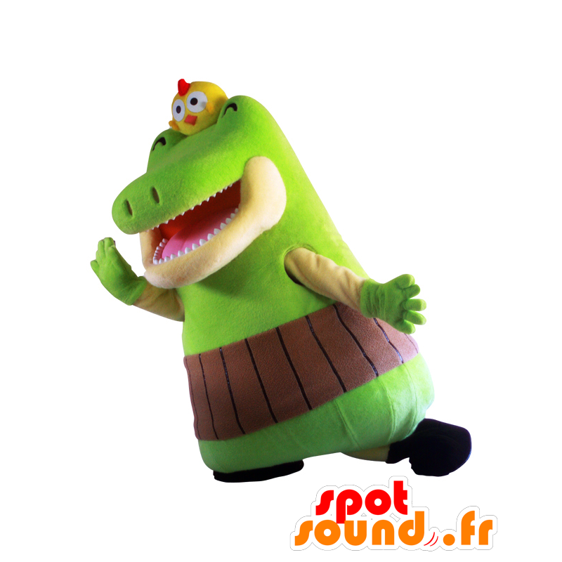 Mascotte Minatogawani, coccodrillo verde, molto divertente - MASFR26557 - Yuru-Chara mascotte giapponese