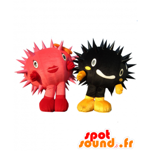 Mascots and Kurouniboy Akaunigirl, 2 spiky bugs - MASFR26558 - Yuru-Chara Japanese mascots