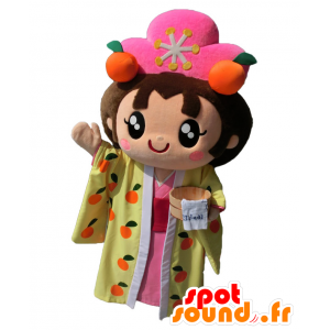 Mascot Anhime, chica con mandarinas - MASFR26559 - Yuru-Chara mascotas japonesas