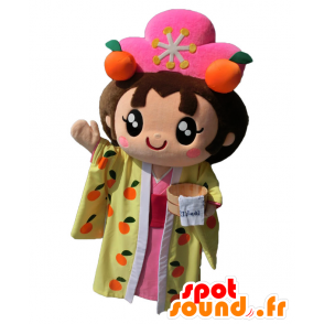 Mascot Anhime, jente med Mandariner - MASFR26559 - Yuru-Chara japanske Mascots