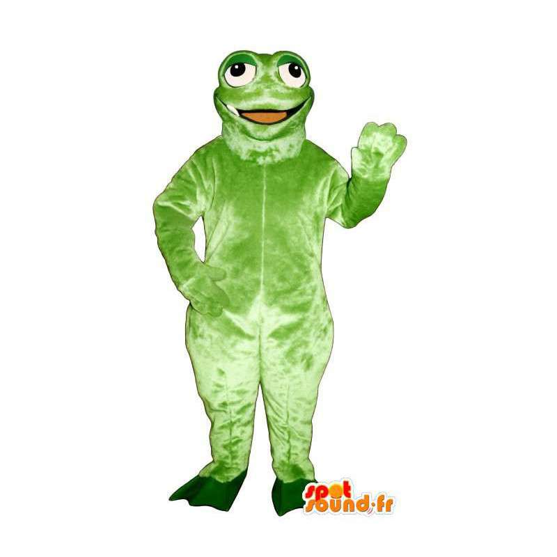 Green frog mascot smiling and funny - MASFR006943 - Mascots frog