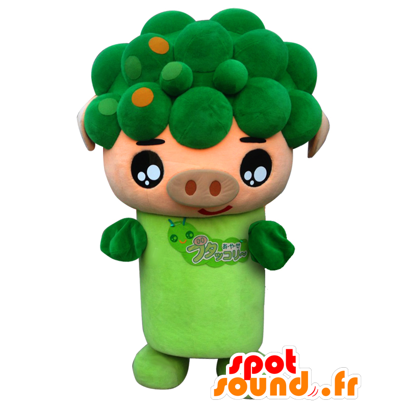 Mascot Butakkori, puoli-sika, puoli parsakaali - MASFR26566 - Mascottes Yuru-Chara Japonaises