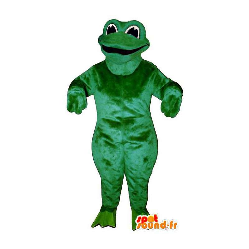 Mascotte de grenouille verte malicieuse et souriante - MASFR006944 - Mascottes Grenouille