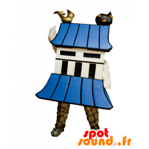 Mascotte Castillo Miso Saki, castillo azul y blanco - MASFR26576 - Yuru-Chara mascotas japonesas