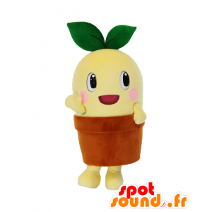Mascot Tsupi Kusu, gelbe Blume in einem Topf - MASFR26578 - Yuru-Chara japanischen Maskottchen
