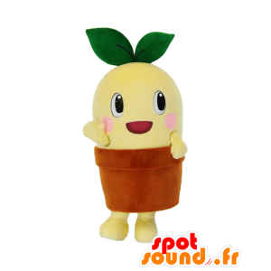 Mascotte de Tsupi Kusu, de fleur jaune dans un pot - MASFR26578 - Mascottes Yuru-Chara Japonaises