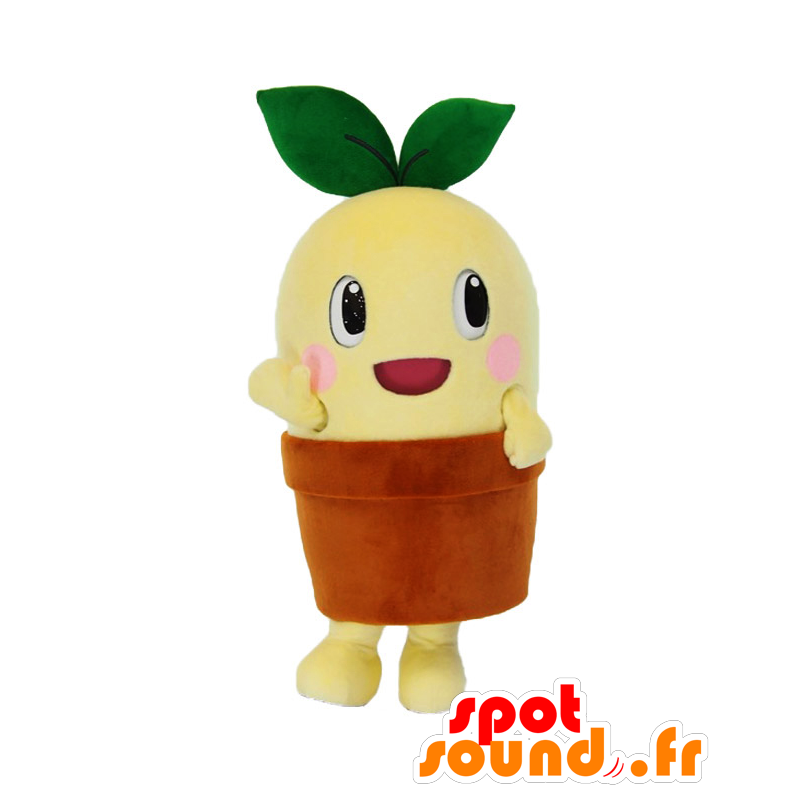 Mascotte Tsupi Kusu, fiore giallo in una pentola - MASFR26578 - Yuru-Chara mascotte giapponese